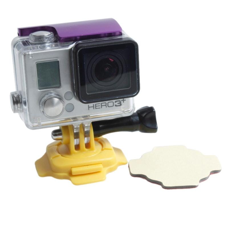 TMC HR107 360 Degree Mount for GoPro NEW HERO / HERO7 /6 /5 /5 Session /4 Session /4 /3+ /3 /2 /1, Xiaoyi and Other Action Cameras (Yellow)