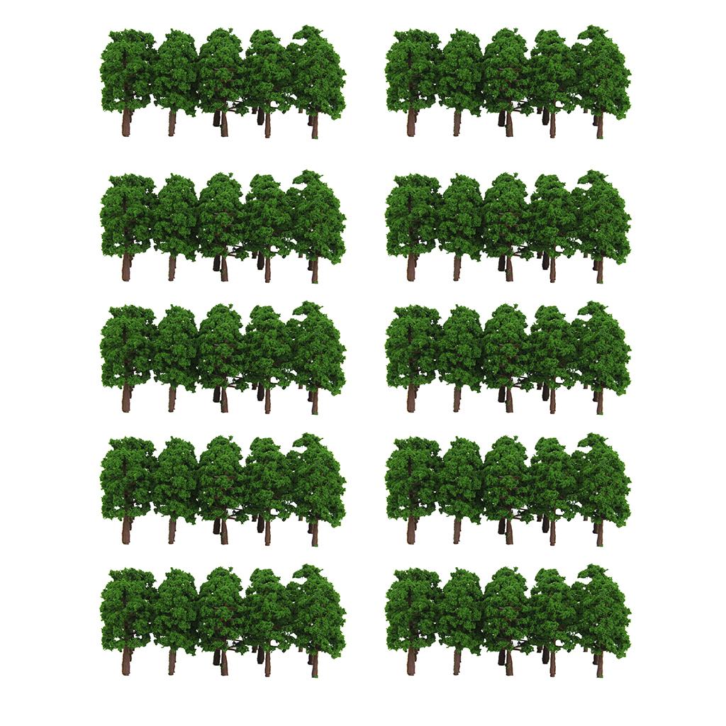 200x Plastic Model Tress Train Railroad Scenery 1:150 Scale Green Props Kit