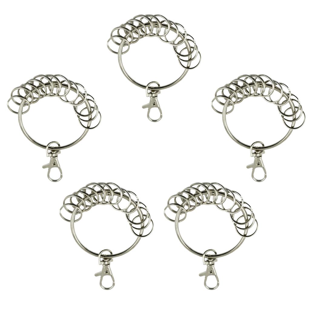 5 Set 18mm Metal Split Key Chain Rings Clip Keychain Keyring Holder Hooks