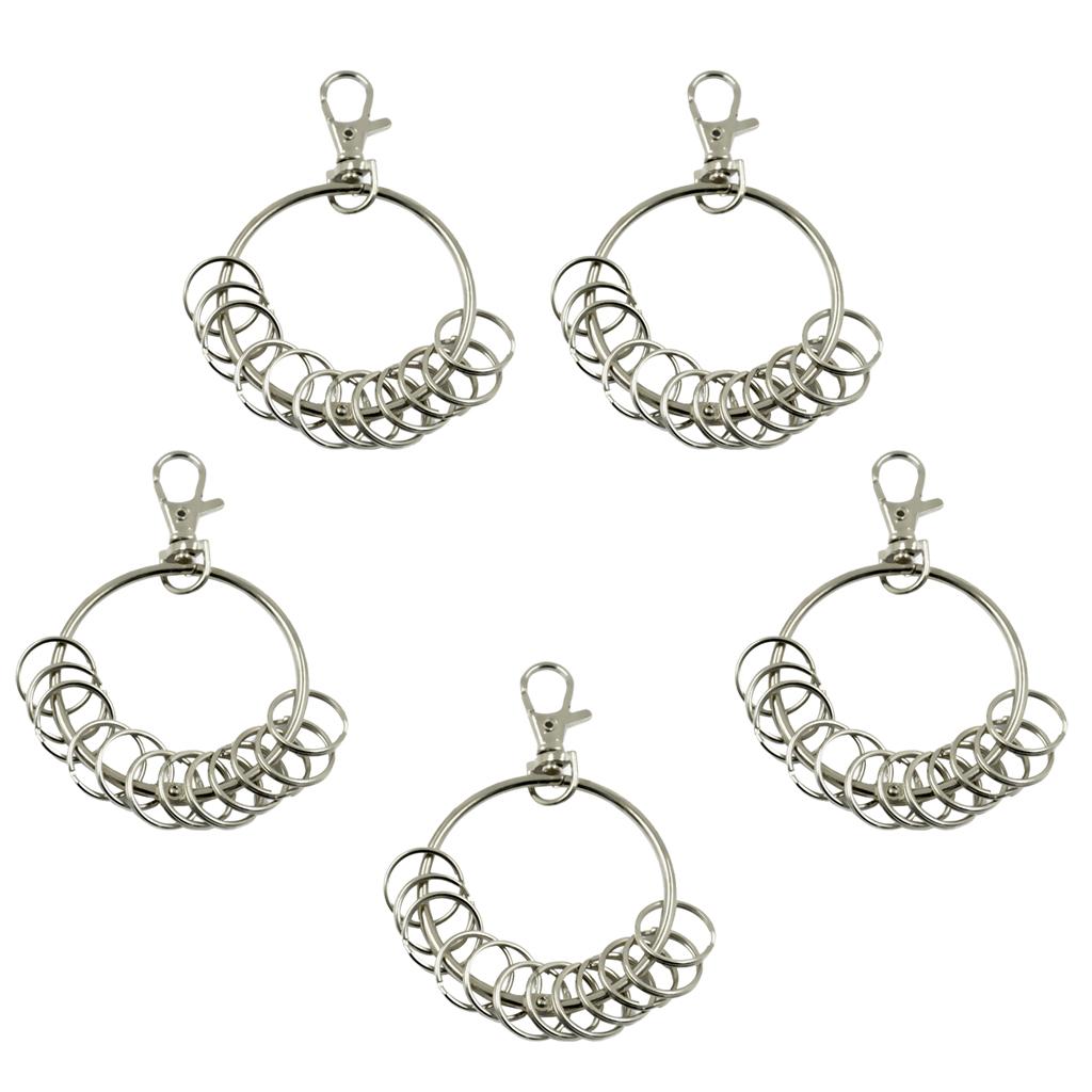 5 Set 18mm Metal Split Key Chain Rings Clip Keychain Keyring Holder Hooks