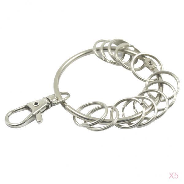 5 Set 18mm Metal Split Key Chain Rings Clip Keychain Keyring Holder Hooks