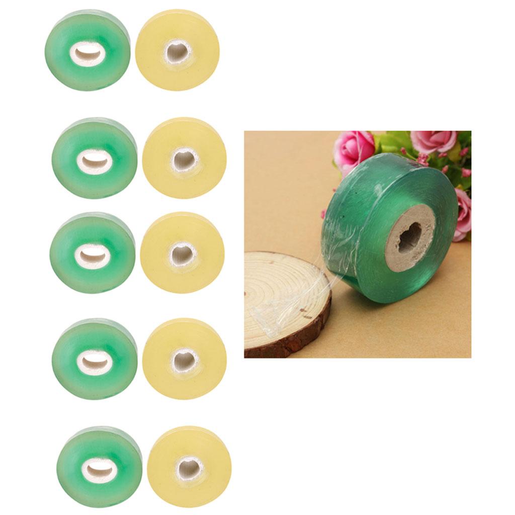10 Pieces Grafting Stretchable Tape Moisture Barrier Plant Repair Clear 100m