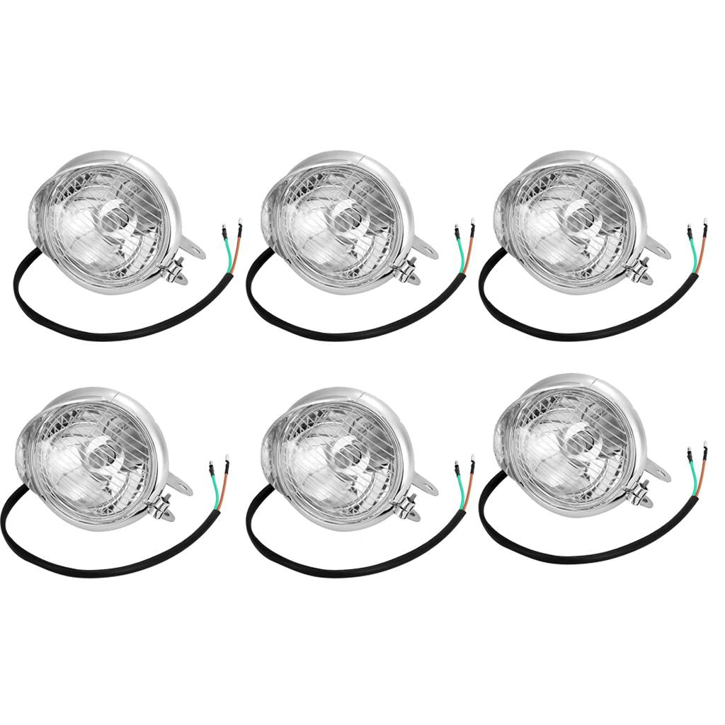 6pcs 4 Motorcycle Custom Chrome Spot Light Fog Light Head Lamp for Honda"