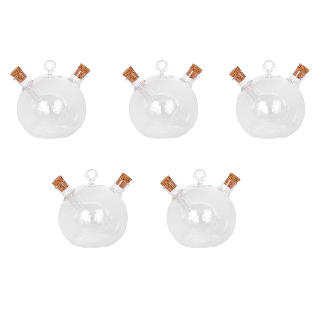 5x 2-Outlet Glass Olive Oil Jar Vinegar Bottle Pot Kitchen Sauce Dispenser