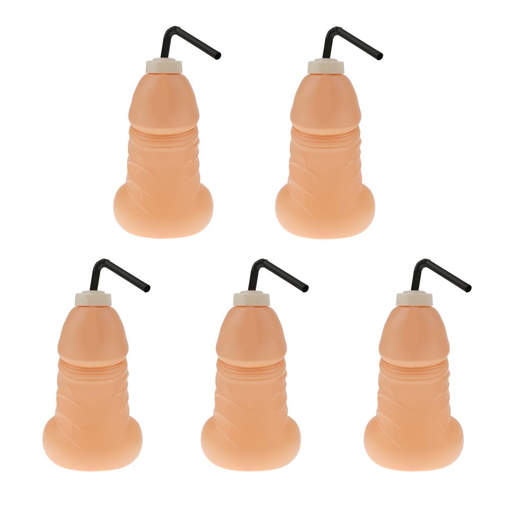 5Pieces Novelty Dicky Willy Penis Pecker Drinking Bottle for Hen Night Party