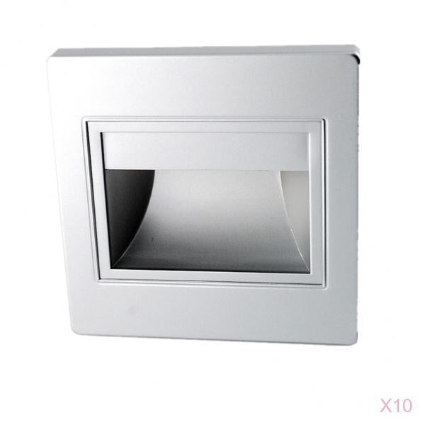 10x Outdoor 1.5W LED Wall Recessed Lamp Pathway Step Deck Lamp-Warm White