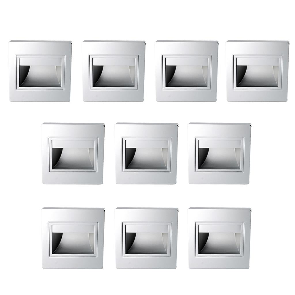 10x Outdoor 1.5W LED Wall Recessed Lamp Pathway Step Deck Lamp-Warm White