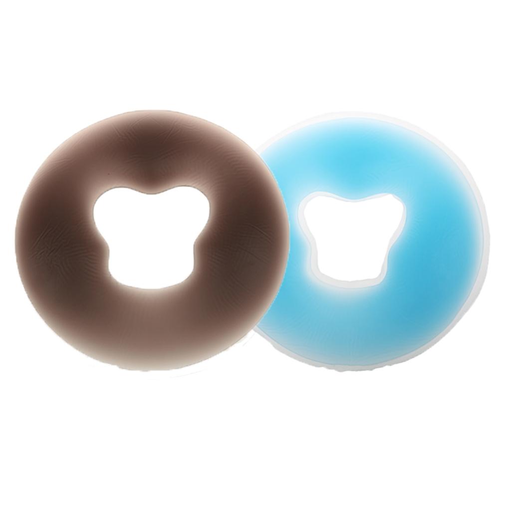 2 Pieces SPA Silicone Gel Face Cradle Cushion Pillow for Massage Table Bed