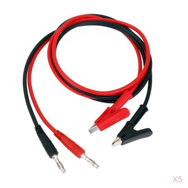10 Pieces 15A 4mm Banana Plug to Alligator Clip Clamp Test Probe Cable Lead