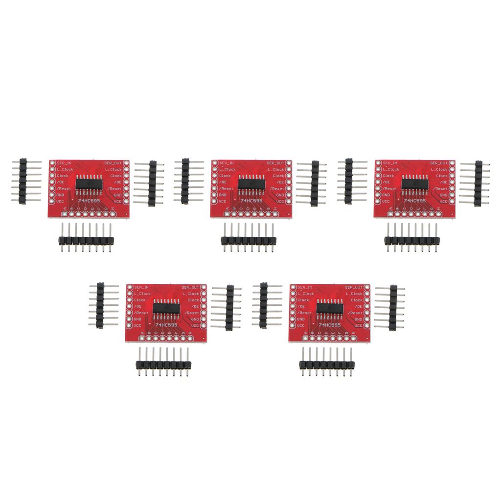 5 Pieces 74HC595 8-Bit Shift Register DIP-16 IC Breakout PCB Board