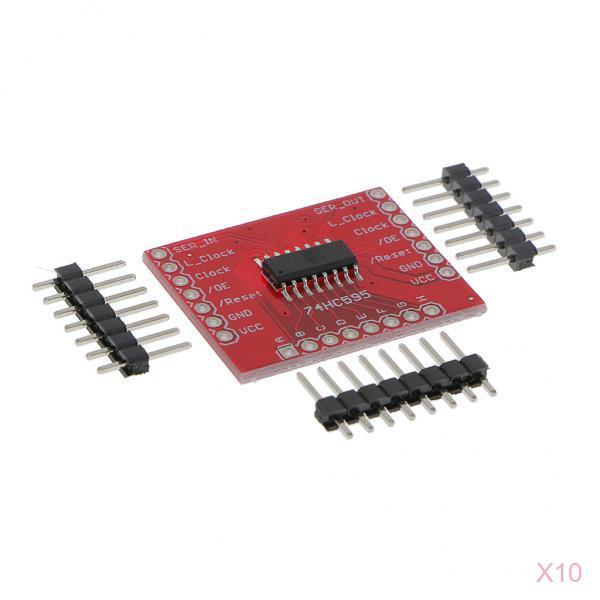 10 Pieces 74HC595 8-Bit Shift Register DIP-16 IC Breakout PCB Board