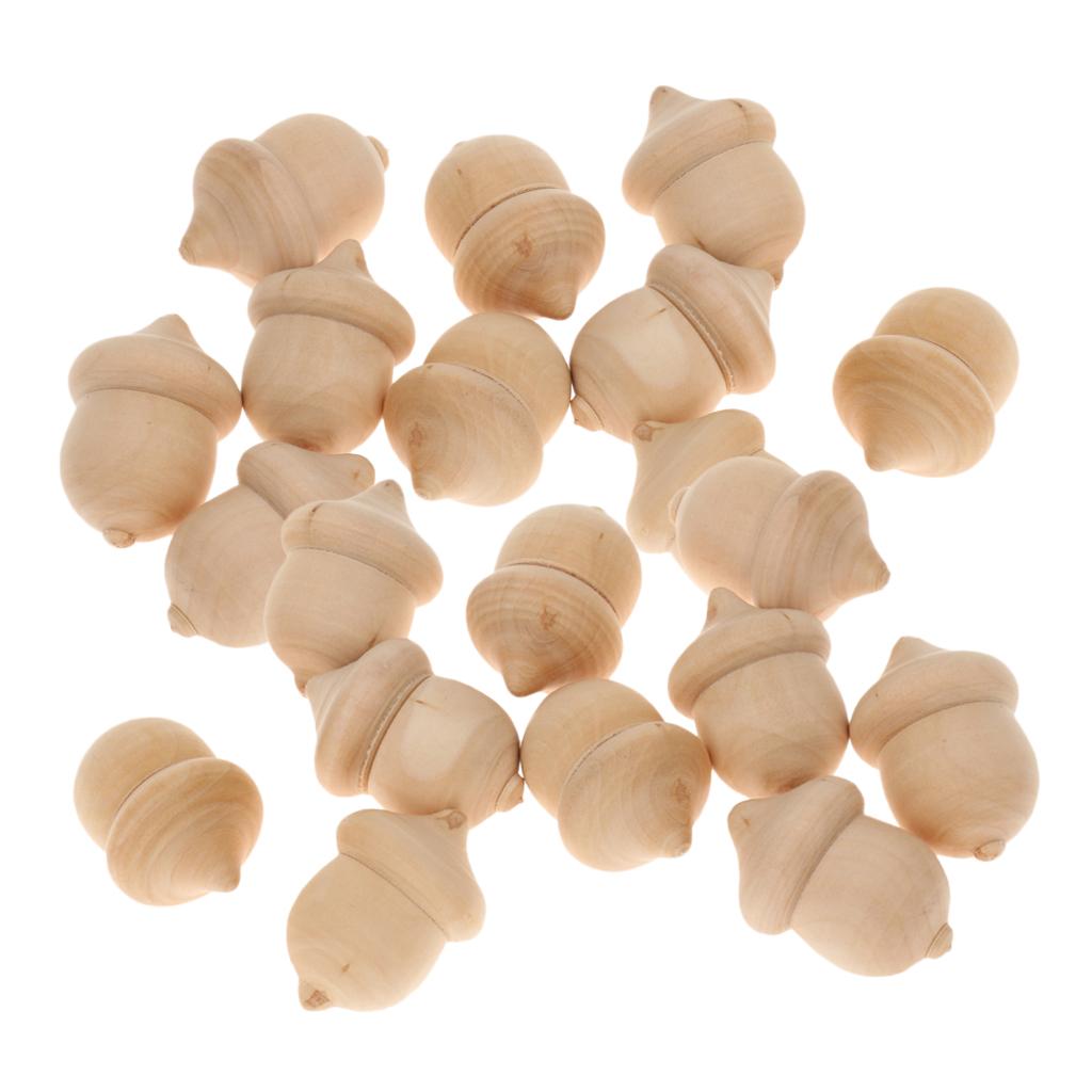 100 Pieces Novelty Waldorf Acorns DIY Unfinished Wood Craft Wedding Decor