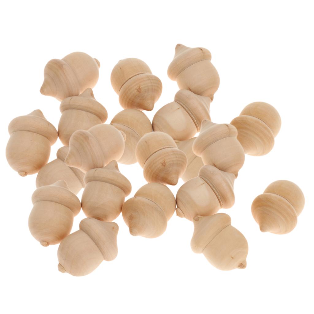 50 Pieces Novelty Waldorf Acorns DIY Unfinished Wood Craft Wedding Decor