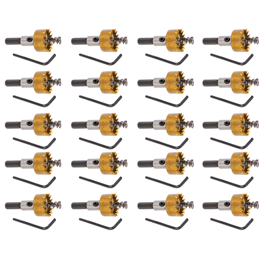 20 Sets 25mm Carbide Tip Drill Bit Cutter for Metal Stainless Steel