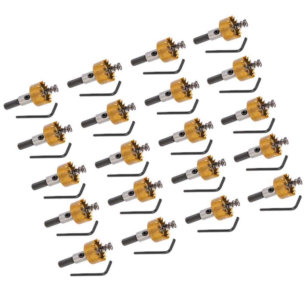 20 Sets 25mm Carbide Tip Drill Bit Cutter for Metal Stainless Steel