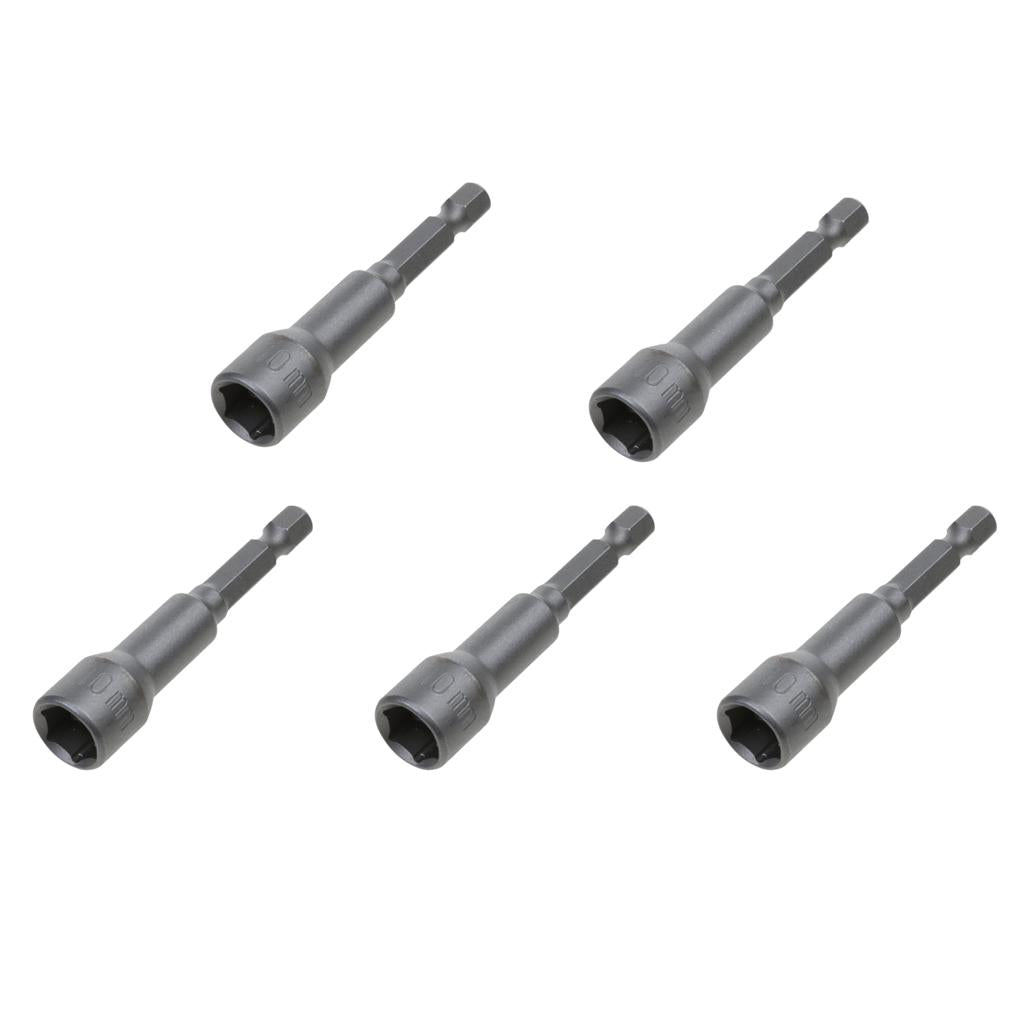 5 Piece 10mm Hex Socket Sleeve Nozzles Magnetic Nut Driver Drill Bit Tools