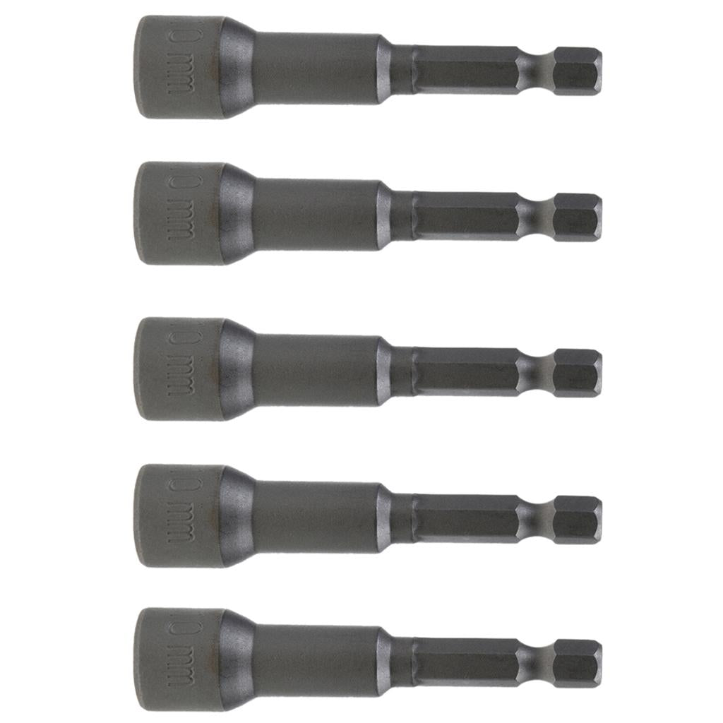 5 Piece 10mm Hex Socket Sleeve Nozzles Magnetic Nut Driver Drill Bit Tools