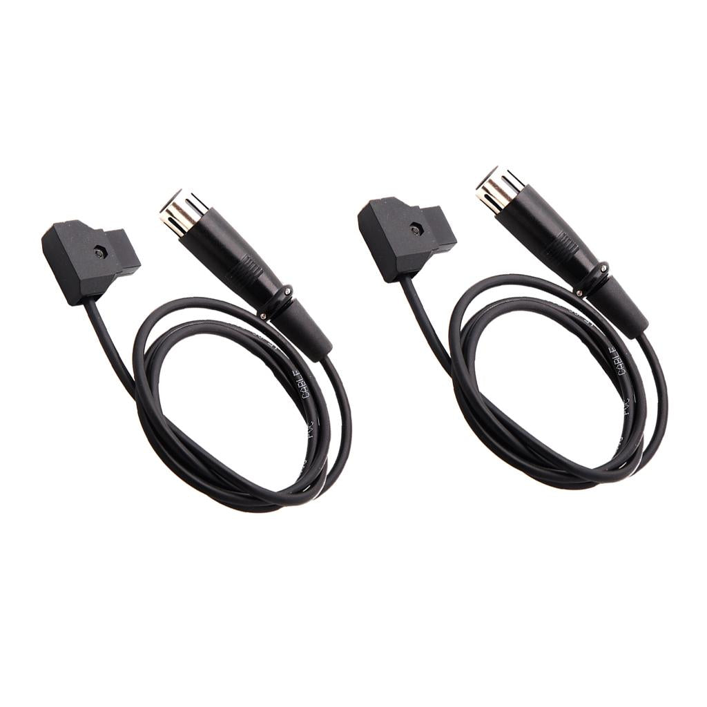 2Piece D-Tap Male to Female 4-Pin XLR Cable for Power Supply Battery 1Meter