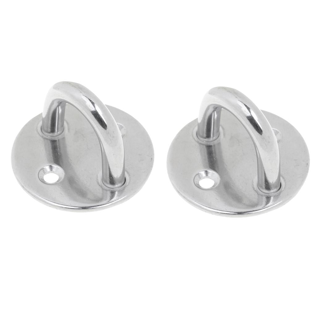 2Pcs Stainless Round Pad Eye Plate Sail Boat Kayak Sunshades Accessory M5