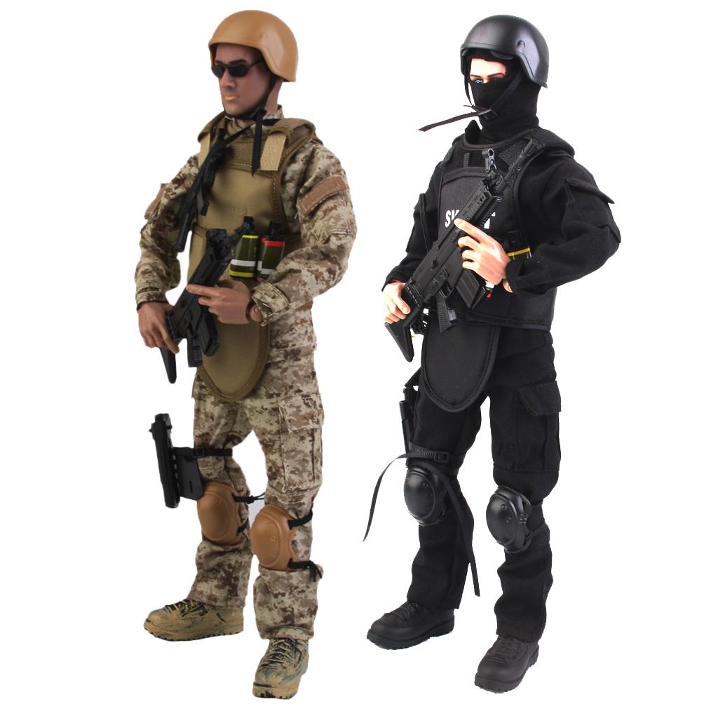 1/6 Special Forces Soldier Combat Desert SWAT&ACU Soldier 12 Action Figures"