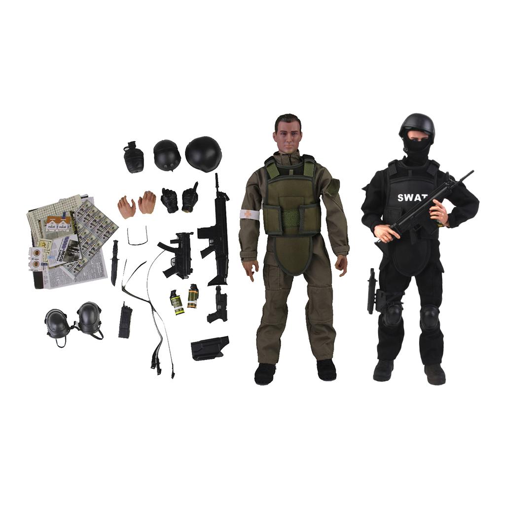1/6 Special Forces Soldier Combat Desert SWAT 12 Action Figures Equipmental"