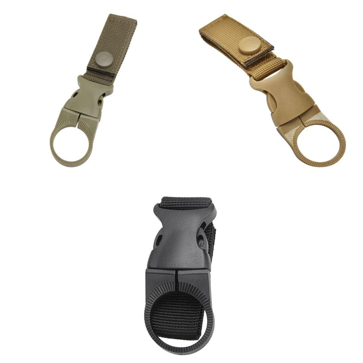 3 Pieces Nylon Molle Hanging Strap Webbing Buckles Clips Bottle Hooks Belt