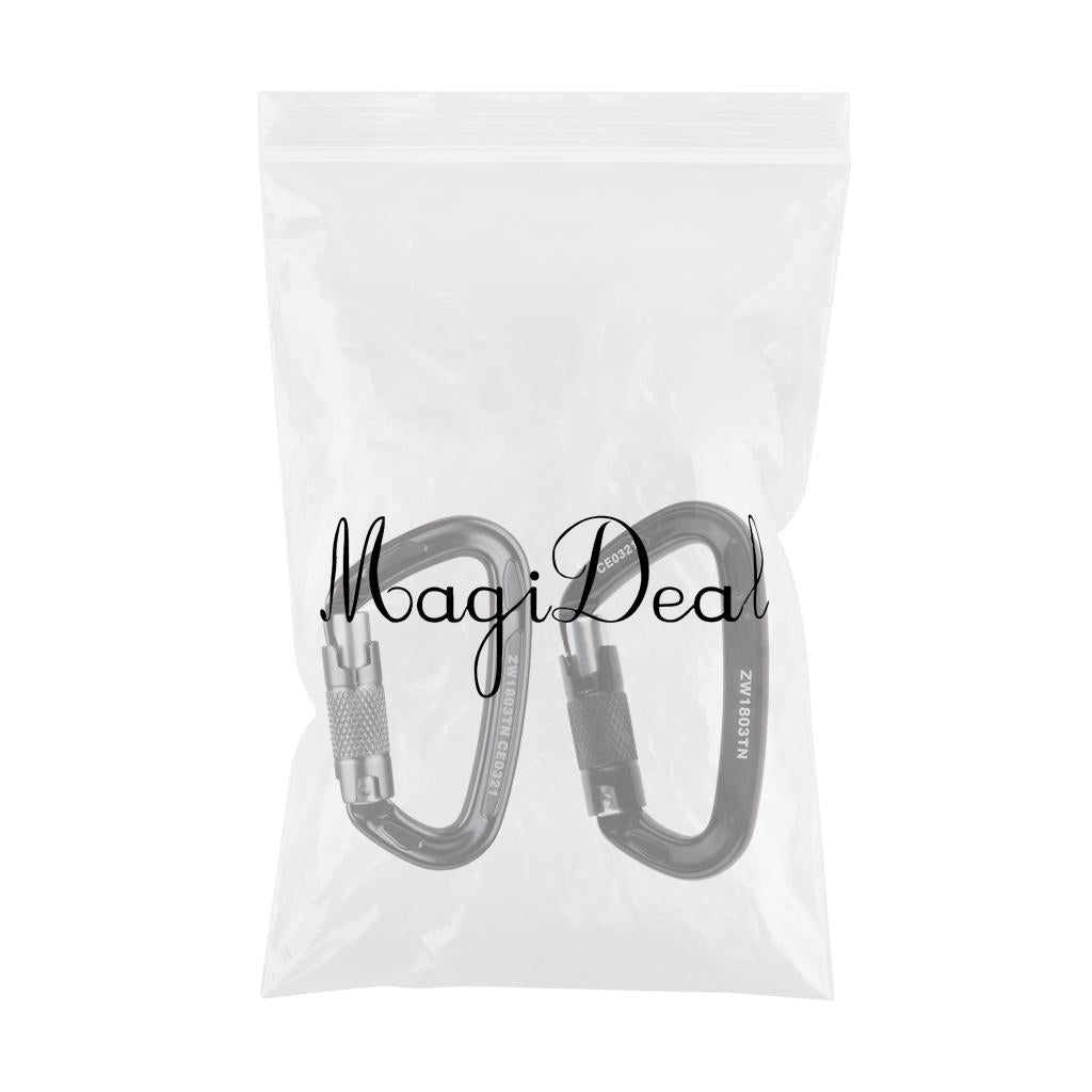 24KN Self-locking Aluminum Carabiner Keychain Mountaineering Climbing Buckle