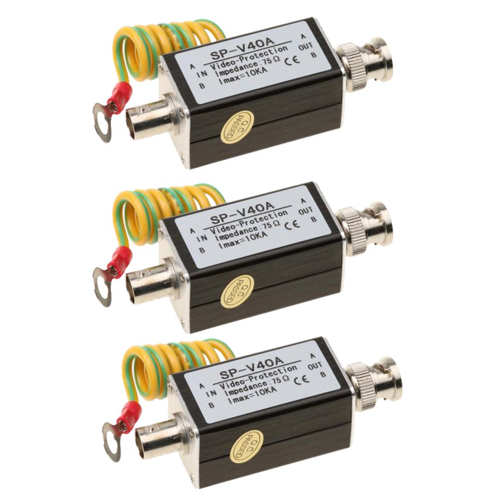 3 Pieces Video Signal Surge Protector Arrester Protection Device for Camera