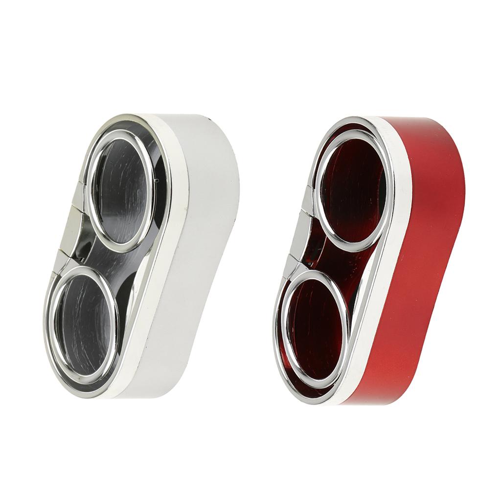 2 Pieces Red+Silver Car Drink Bottle Dual Cup Beverage Can Holder Organizer