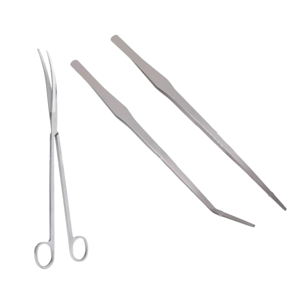 3-Piece Aquarium Maintenance Plant Tools Substrate Spatula Tweezers Scissors