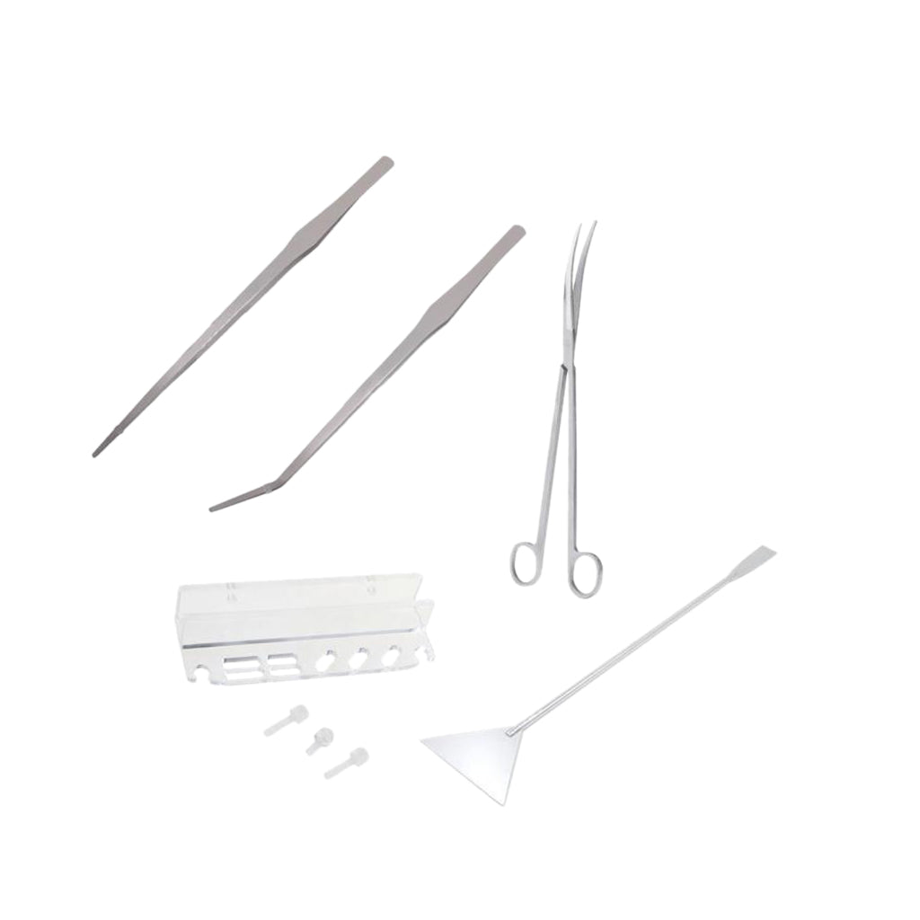 5-Piece Aquarium Plant Tools Substrate Spatula Tweezers Scissors Kits Holder