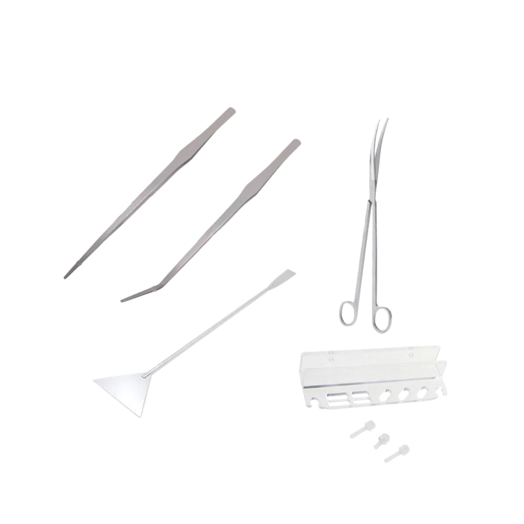 5-Piece Aquarium Plant Tools Substrate Spatula Tweezers Scissors Kits Holder