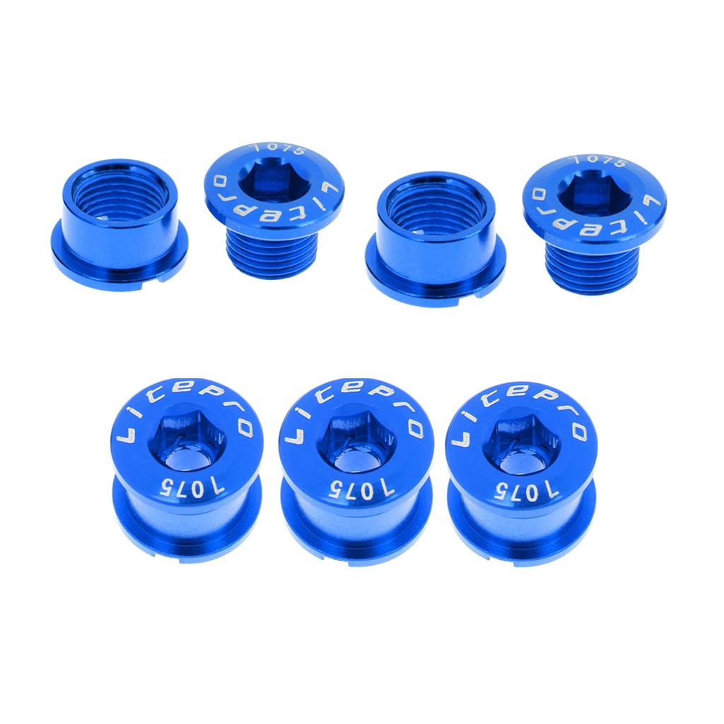 5Pcs Bike Chainwheel Bolt Bicycle Single Chain Wheel Crank Arm Screw Blue