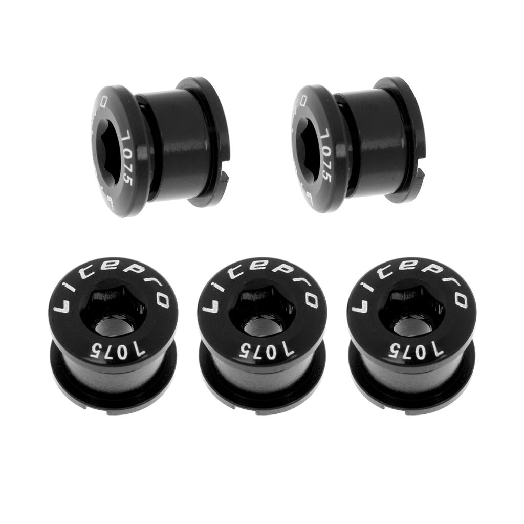 5Pcs Bike Chainwheel Bolt Bicycle Single Chain Wheel Crank Arm Screw Black