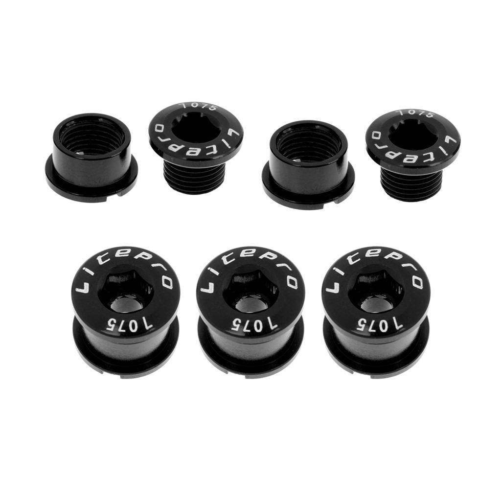 5Pcs Bike Chainwheel Bolt Bicycle Single Chain Wheel Crank Arm Screw Black