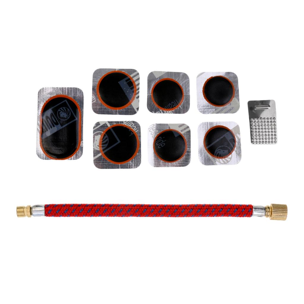 16.5cm Bike MTB Pump Extension Hose + Cycling Bike Tyre Repair Kits Tool