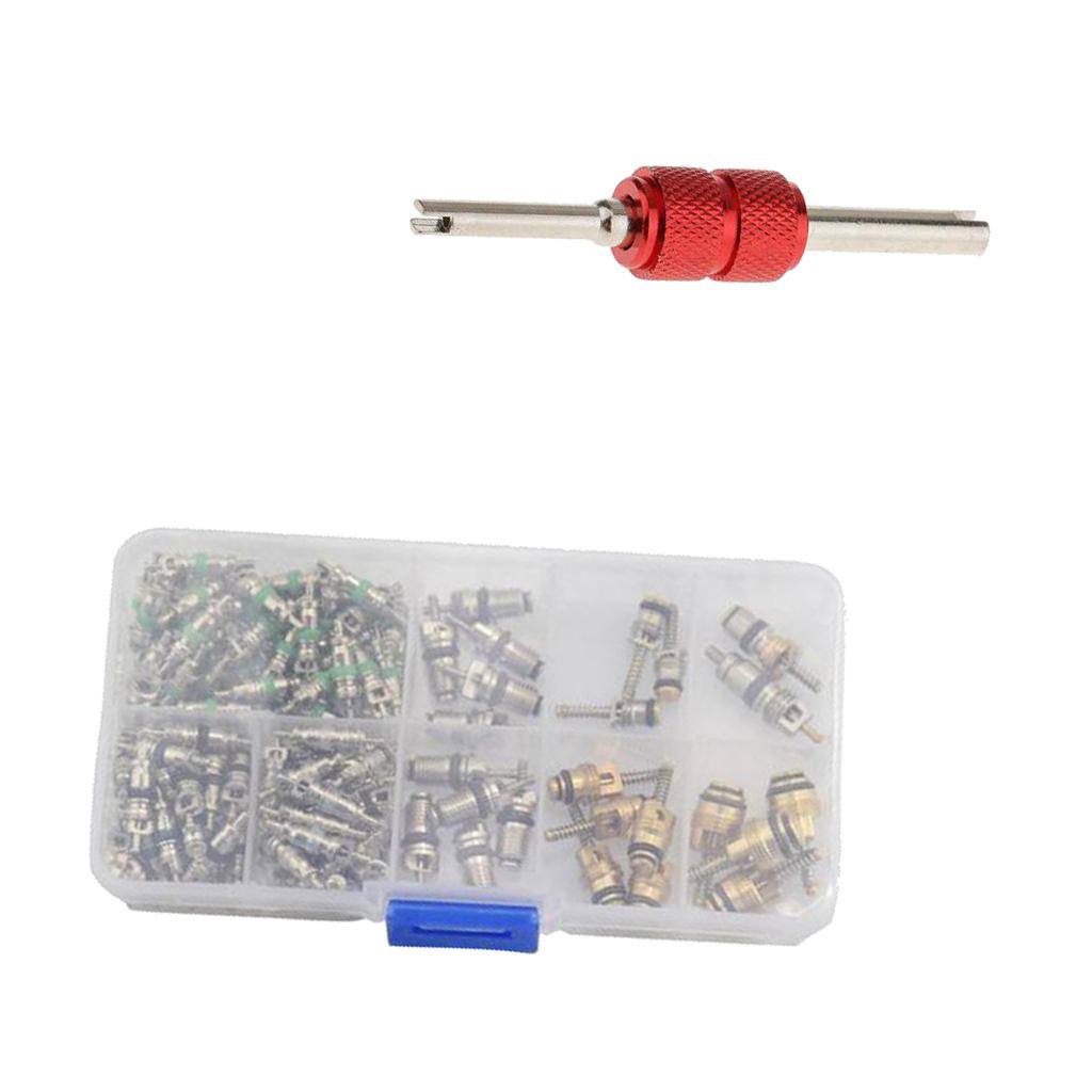 134 Piece Air Conditioning A/C Valve Cores for Red Remover Repair Tool