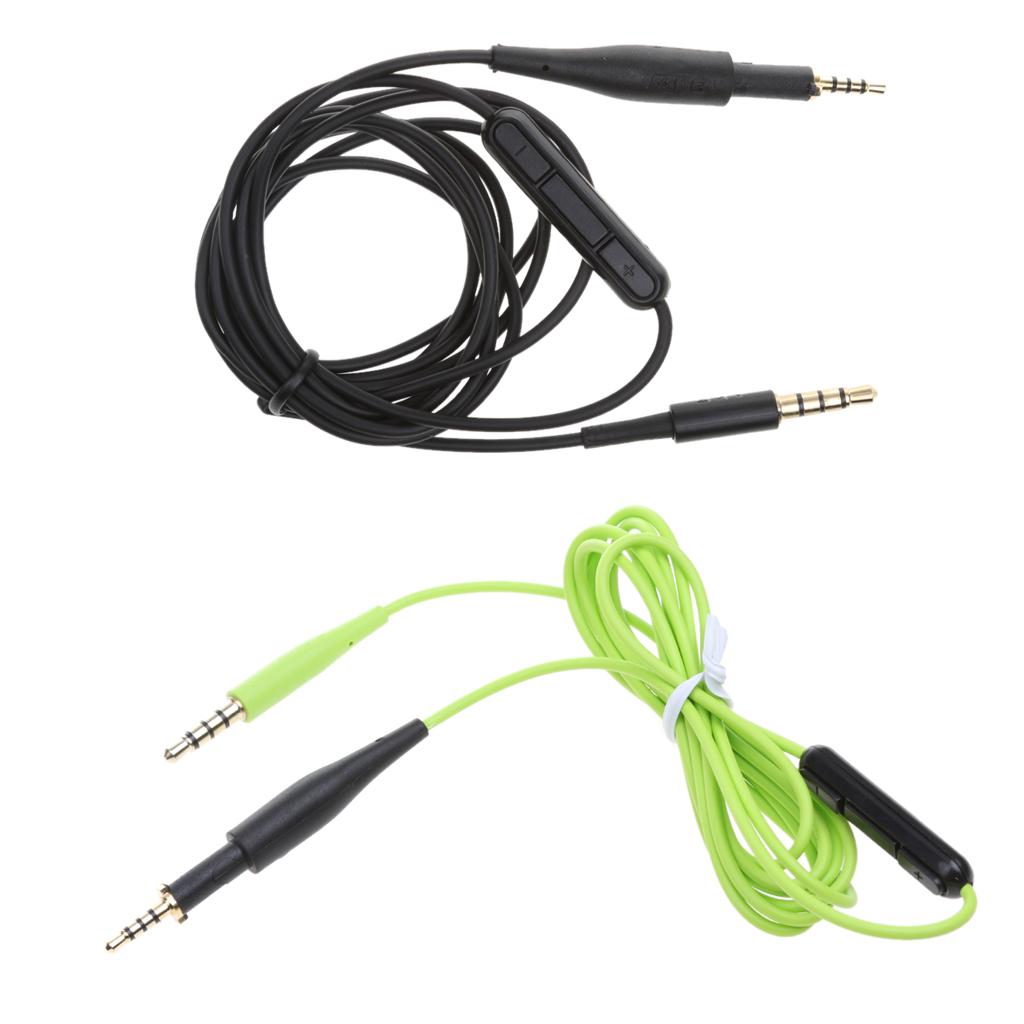 2Pieces Replacement Audio Cable w/ Mic for AKG K450/Q460/K451/K480 Headphone