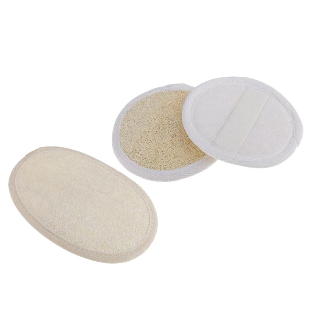 2piece Natural Loofah Sponge Face Clean Wash Pads + Luffa Bath Body Scrubber