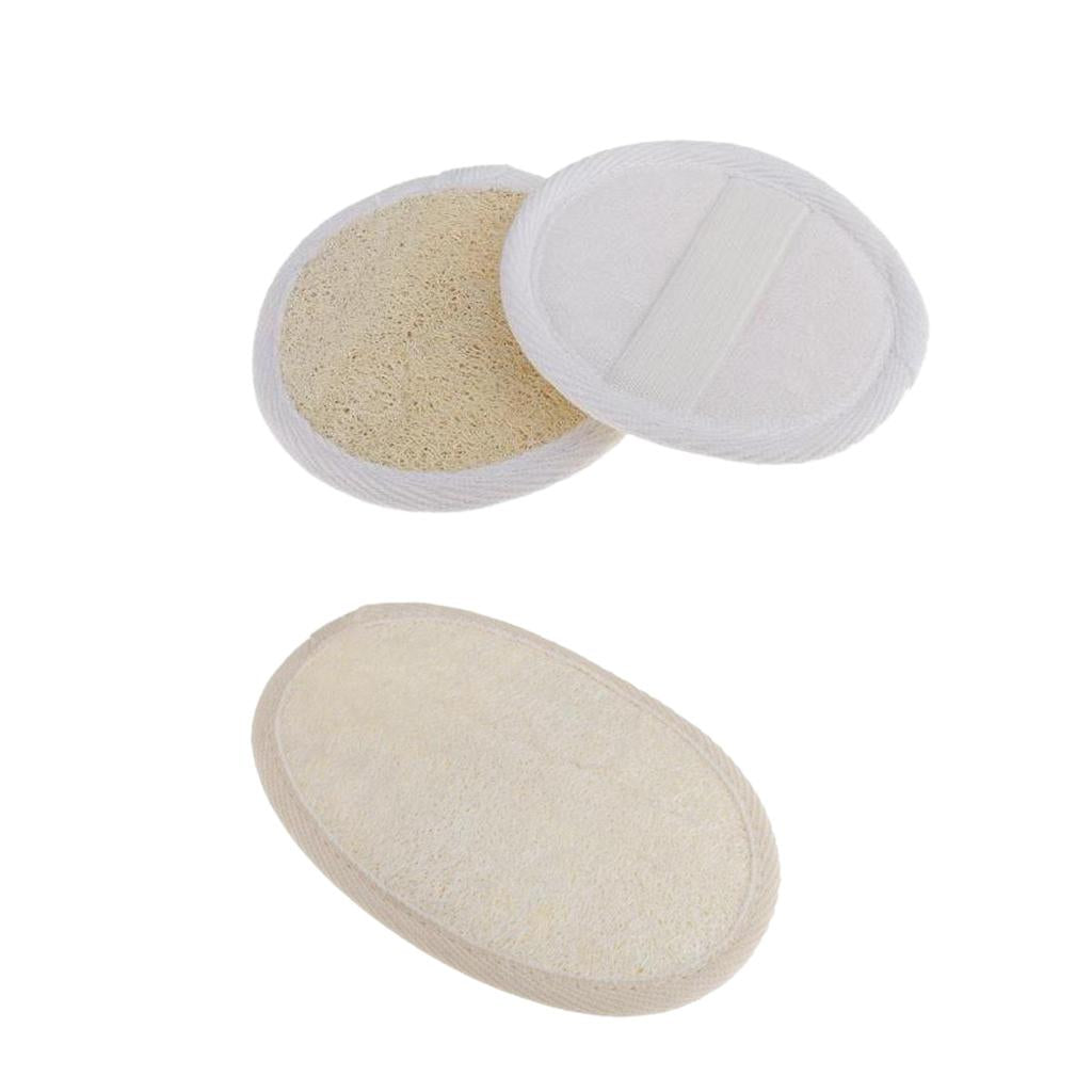 2piece Natural Loofah Sponge Face Clean Wash Pads + Luffa Bath Body Scrubber