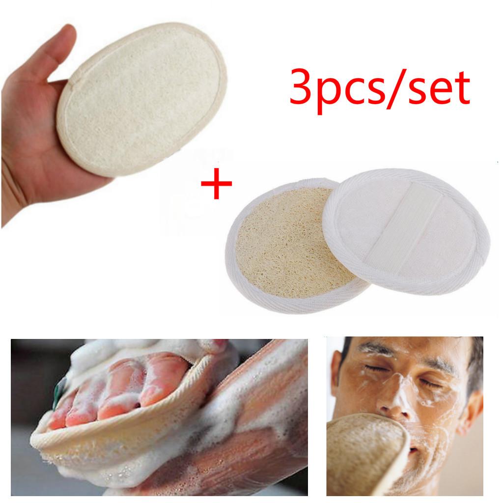 2piece Natural Loofah Sponge Face Clean Wash Pads + Luffa Bath Body Scrubber