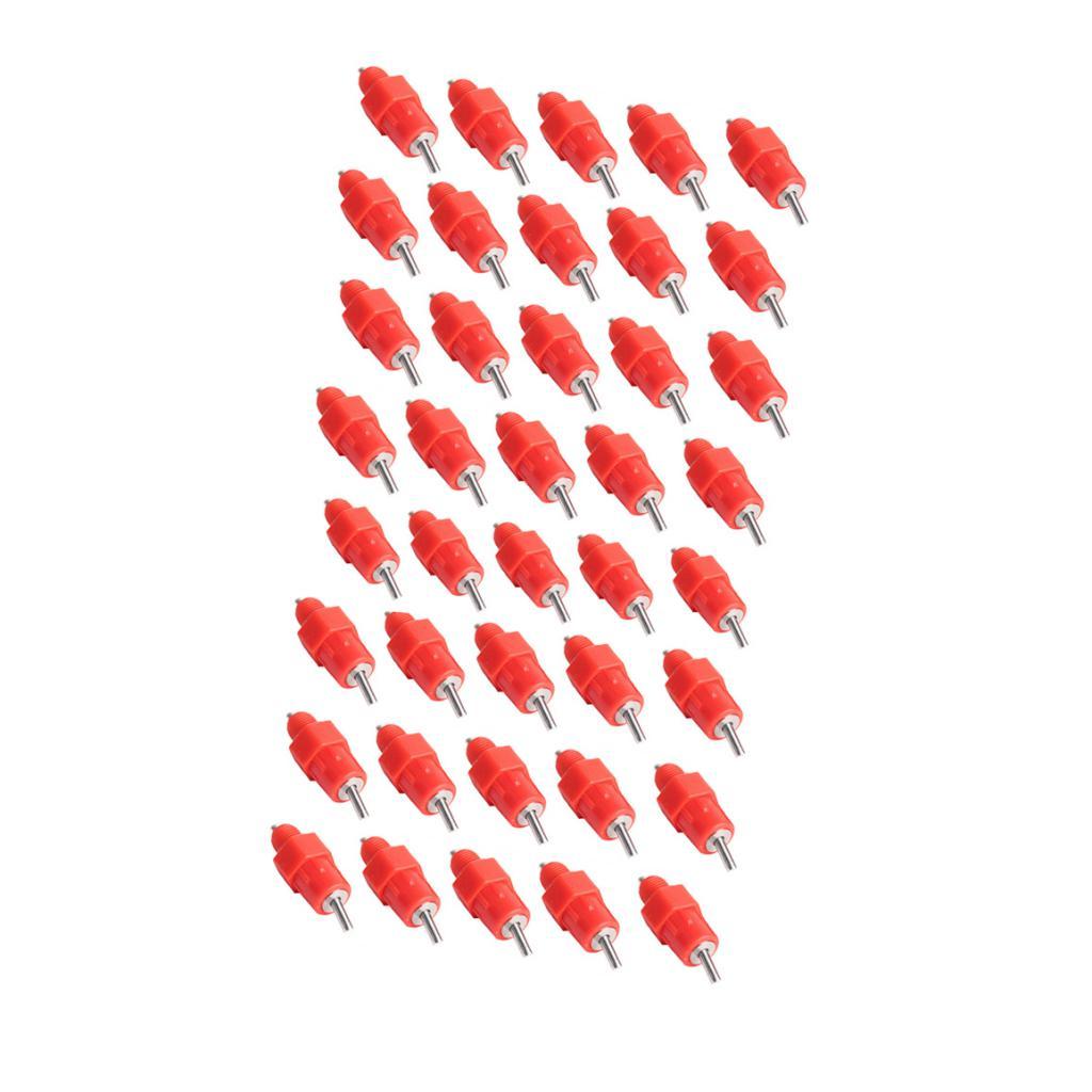 40 Pieces Water Nipple Drinker Screw In Poultry Chicken Hen Duck Drinker
