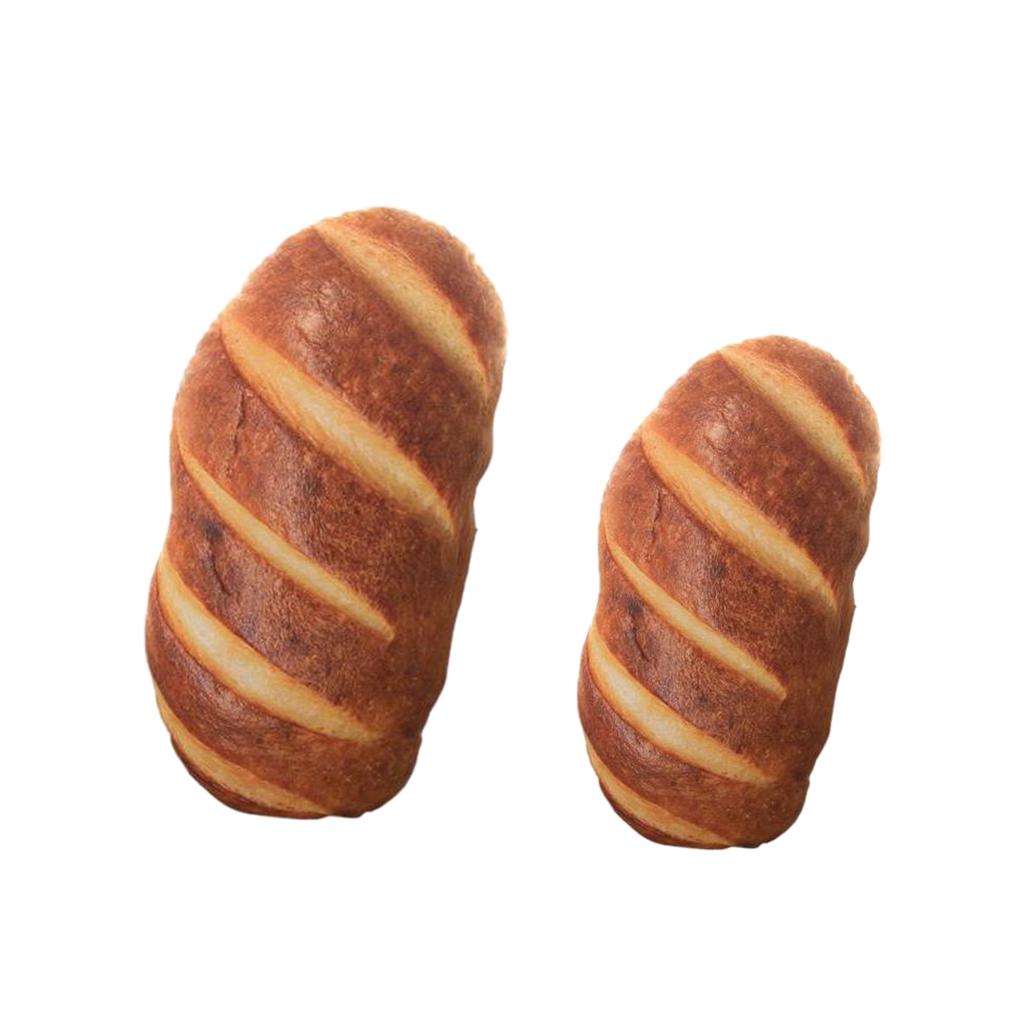 2 Piece Creative Simulation Plush Bread Pillow Plush Nap Cushion Pet Cat Toy
