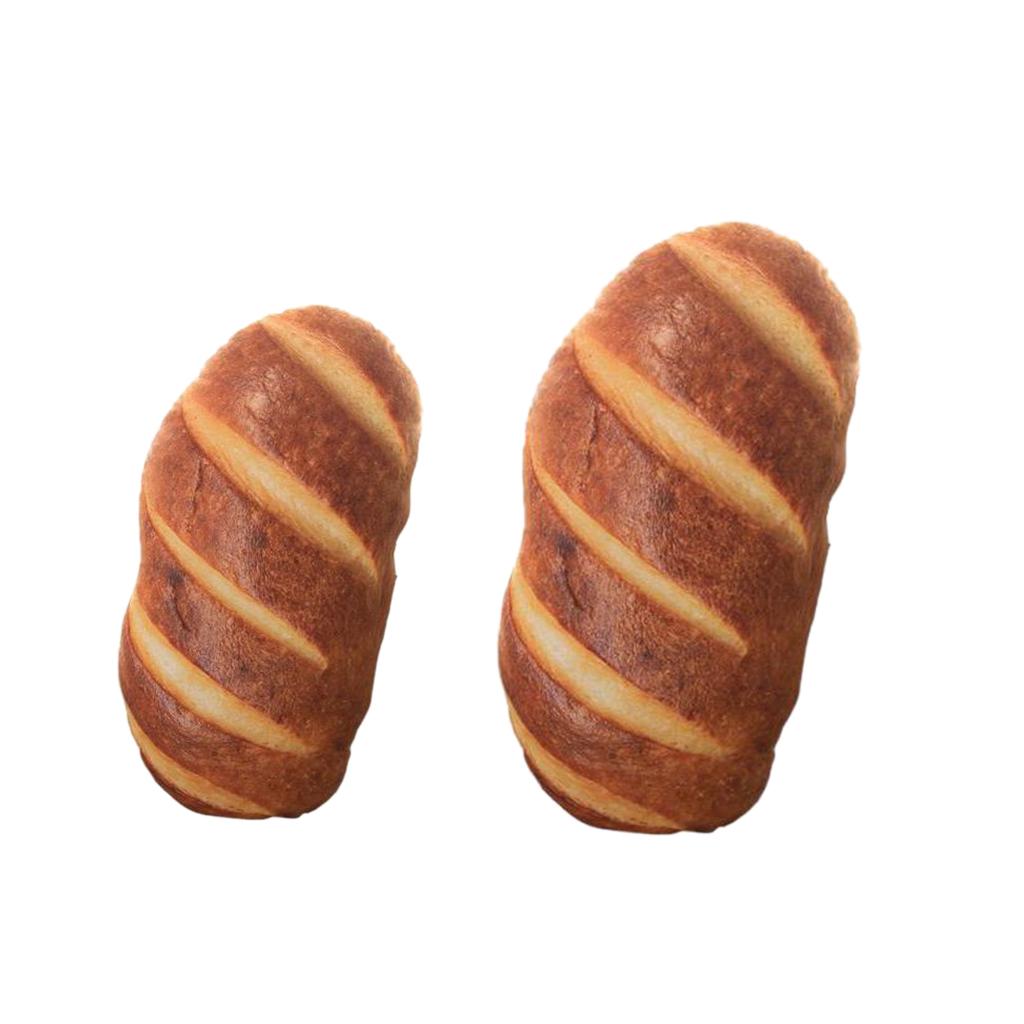 2 Piece Creative Simulation Plush Bread Pillow Plush Nap Cushion Pet Cat Toy