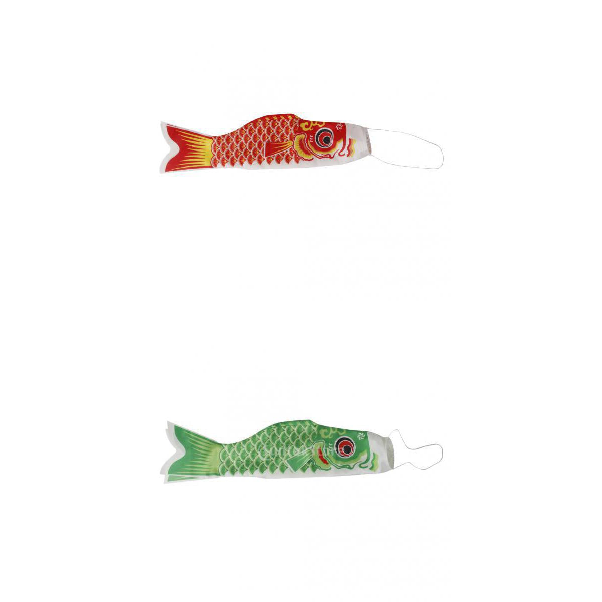 2Pieces 40cm Japanese Windsock Carp Flag Koi Nobori Sailfish Wind Streamer