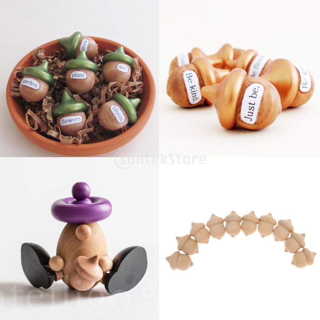 30pcs Novelty Waldorf Acorns DIY Unfinished Wood Craft Wedding Decoration