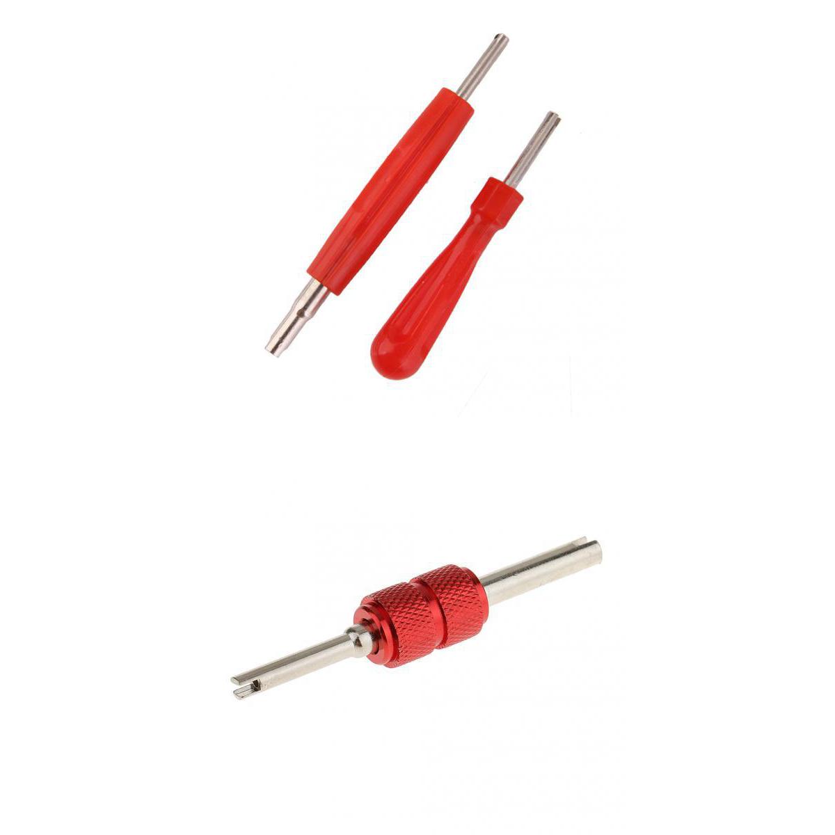3 Pieces Dual Head Car Truck Tire Valve Stem Core Remover Repair Tool - Red