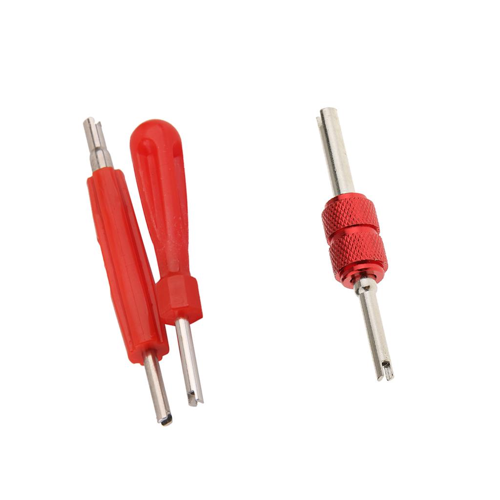 3 Pieces Dual Head Car Truck Tire Valve Stem Core Remover Repair Tool - Red