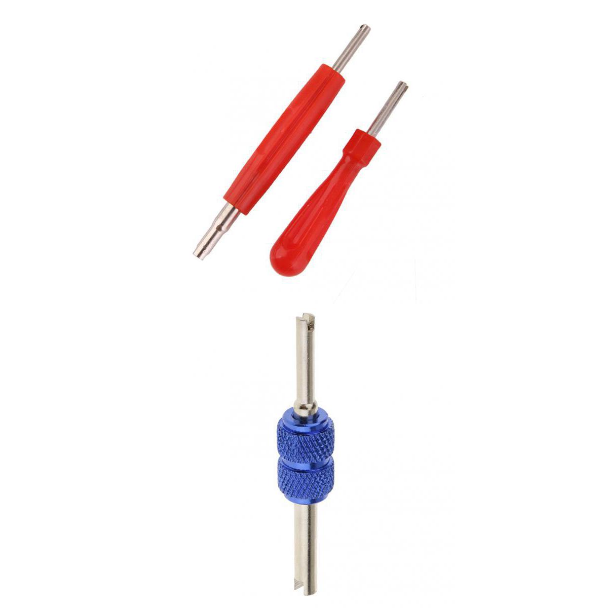 3 Pieces Dual Head Car Truck Tire Valve Stem Core Remover Repair Tool - Blue