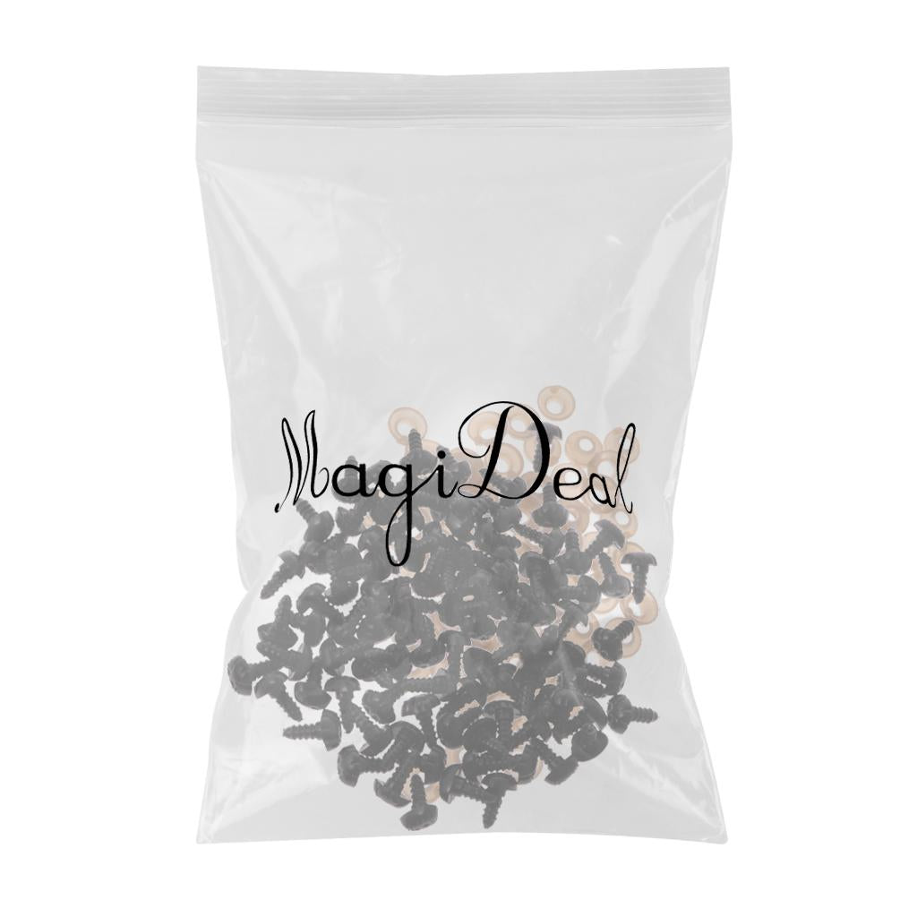100 Piece Plastic Safety Nose with BACKS for Bear Dog Animal Toy DIY 9x12mm